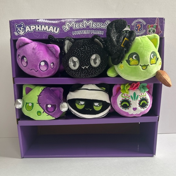 Aphmau MeeMeows 6” Mystery Halloween Plush Complete Set of 6 & Display Case NEW - Picture 1 of 15